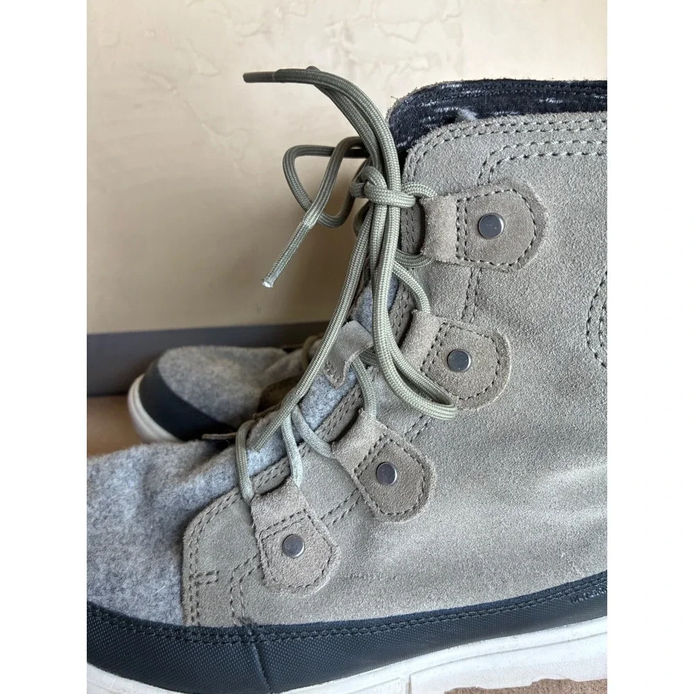 Sorel Kinetic Impact NXT Waterproof Suede Felt Winter Boots Grey NL4461-365 8.5